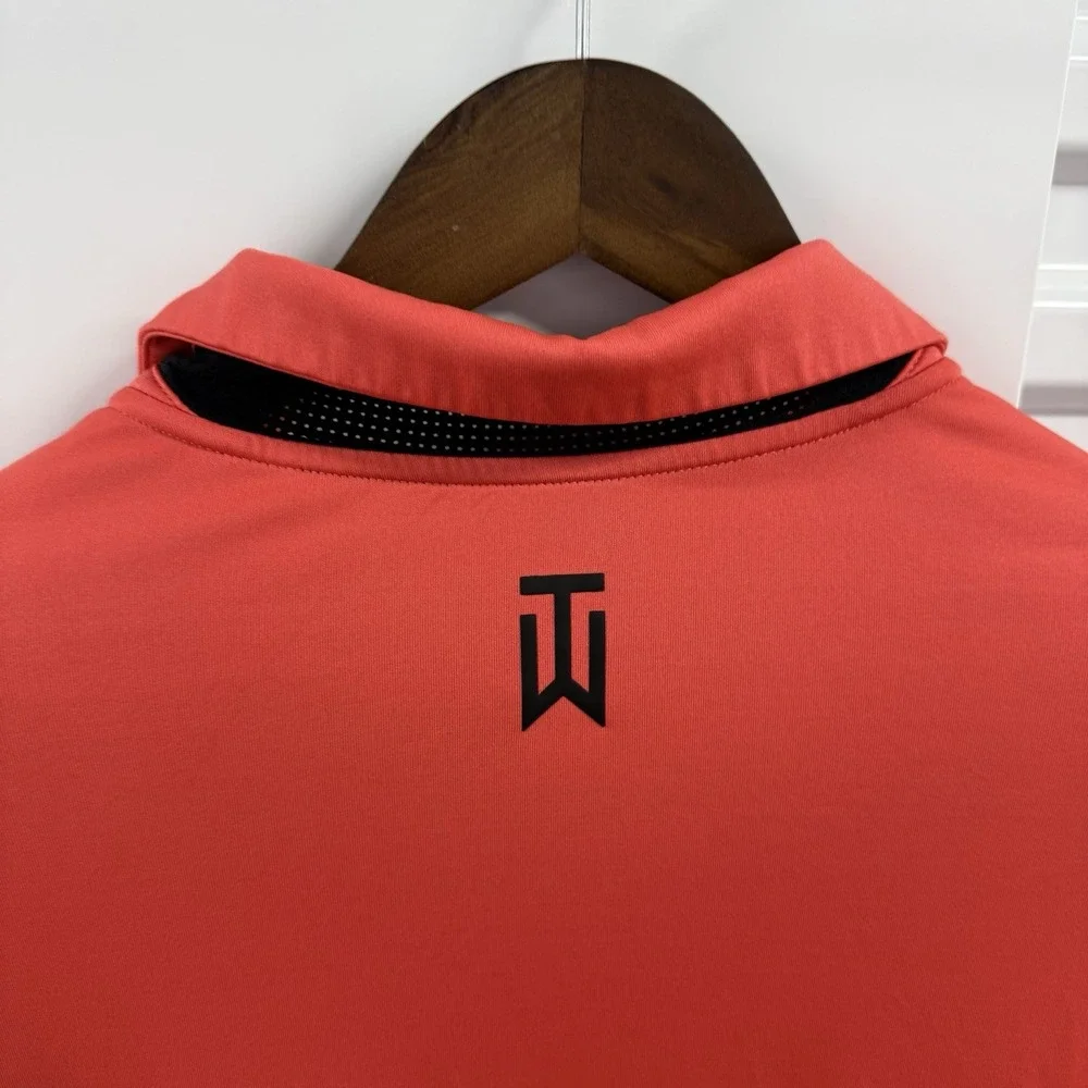 Nike Tiger Woods Collection Dri-FIT Golf Polo Shirt Mens 2XL Coral Stripe